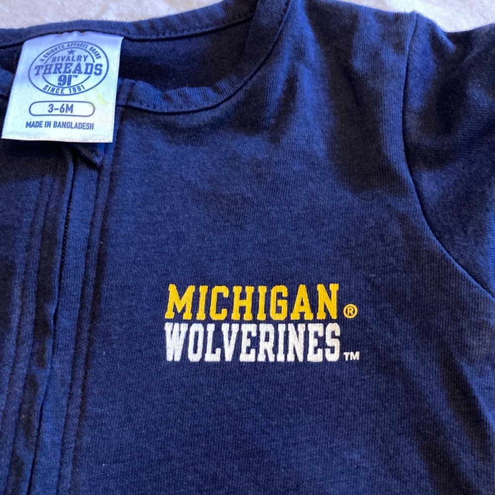 Michigan Rivalry Threads  Blue One Piece Footie Pajama